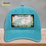 Rhode Island Rusty Blank Novelty License Plate Hat Unconstructed Cotton / Lake Blue