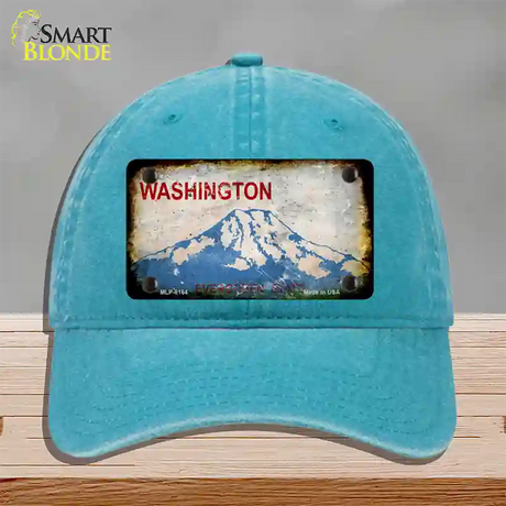 Washington Rusty Blank Novelty License Plate Hat Unconstructed Cotton / Lake Blue