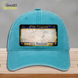 West Virginia Rusty Blank Novelty License Plate Hat Unconstructed Cotton / Lake Blue