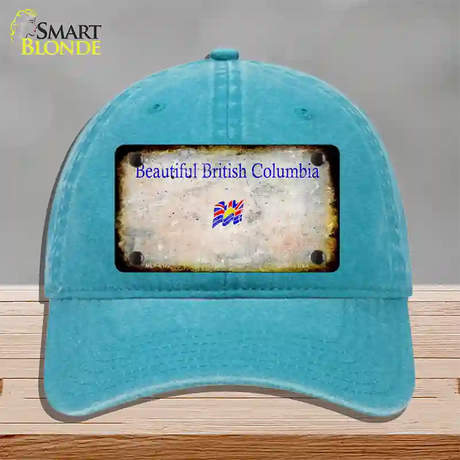 British Columbia Rusty Blank Novelty License Plate Hat Unconstructed Cotton / Lake Blue