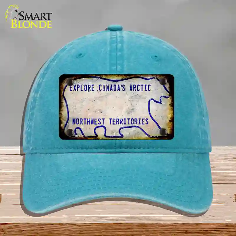 Northwest Territories Rusty Blank Novelty License Plate Hat Unconstructed Cotton / Lake Blue