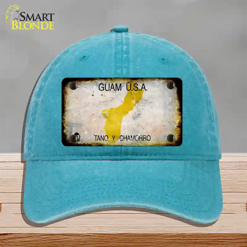 Guam Rusty Blank Novelty License Plate Hat Unconstructed Cotton / Lake Blue