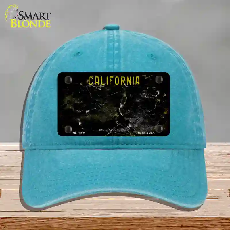 California Black Rusty Blank Novelty License Plate Hat Unconstructed Cotton / Lake Blue