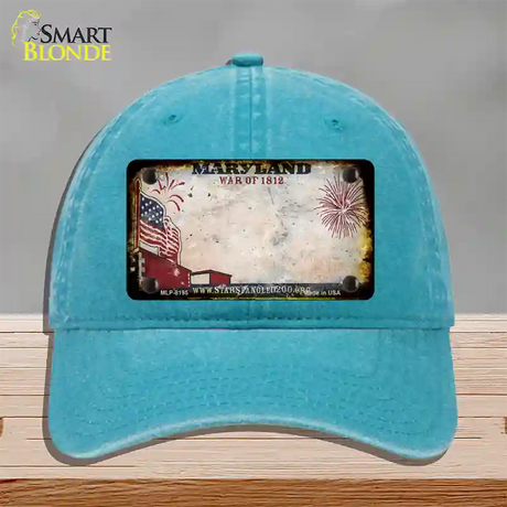 Maryland War of 1812 Rusty Blank Novelty License Plate Hat Unconstructed Cotton / Lake Blue