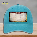 Ohio Rusty Blank Novelty License Plate Hat Unconstructed Cotton / Lake Blue