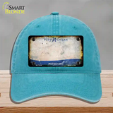 Pure Michigan Rusty Blank Novelty License Plate Hat Unconstructed Cotton / Lake Blue