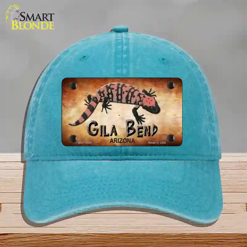 Gila Bend Gila Monster Novelty License Plate Hat Unconstructed Cotton / Lake Blue