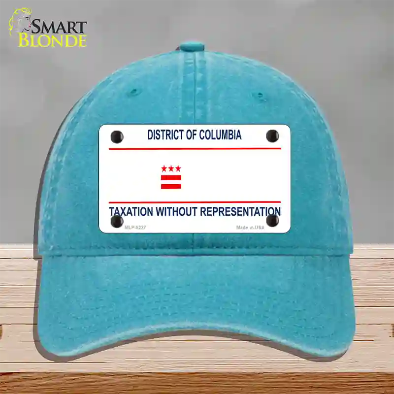 Taxation Without Representation Novelty License Plate Hat Unconstructed Cotton / Lake Blue