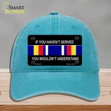 War On Terrorism Ribbon Novelty License Plate Hat Unconstructed Cotton / Lake Blue