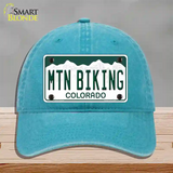 Mtn Biking Colorado Novelty License Plate Hat Unconstructed Cotton / Lake Blue