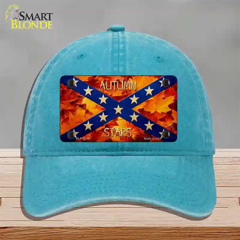 Autumn Stars Novelty License Plate Hat Unconstructed Cotton / Lake Blue