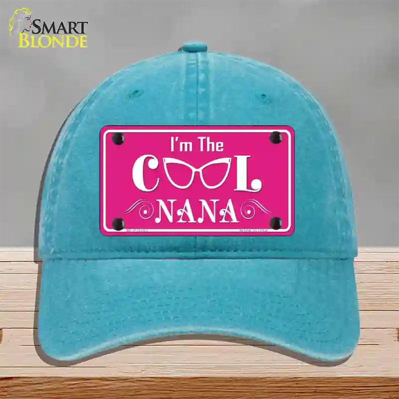 Im The Cool Nana Novelty License Plate Hat Unconstructed Cotton / Lake Blue