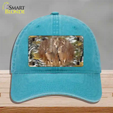 Two Deer On Camo Novelty License Plate Hat Unconstructed Cotton / Lake Blue