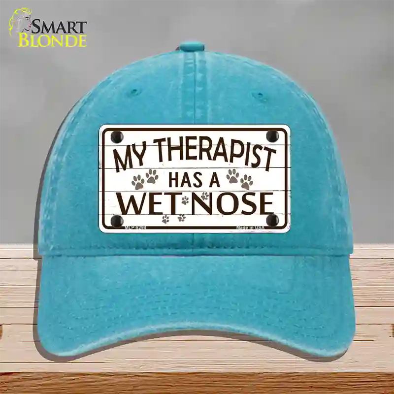 My Therapist Novelty License Plate Hat Unconstructed Cotton / Lake Blue