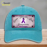 Leiomyosarcoma Cancer Ribbon Novelty License Plate Hat Unconstructed Cotton / Lake Blue