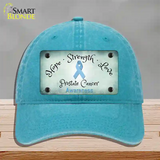 Prostate Ribbon Novelty License Plate Hat Unconstructed Cotton / Lake Blue