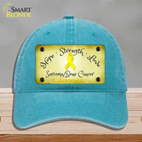 Sarcoma Bone Ribbon Novelty License Plate Hat Unconstructed Cotton / Lake Blue