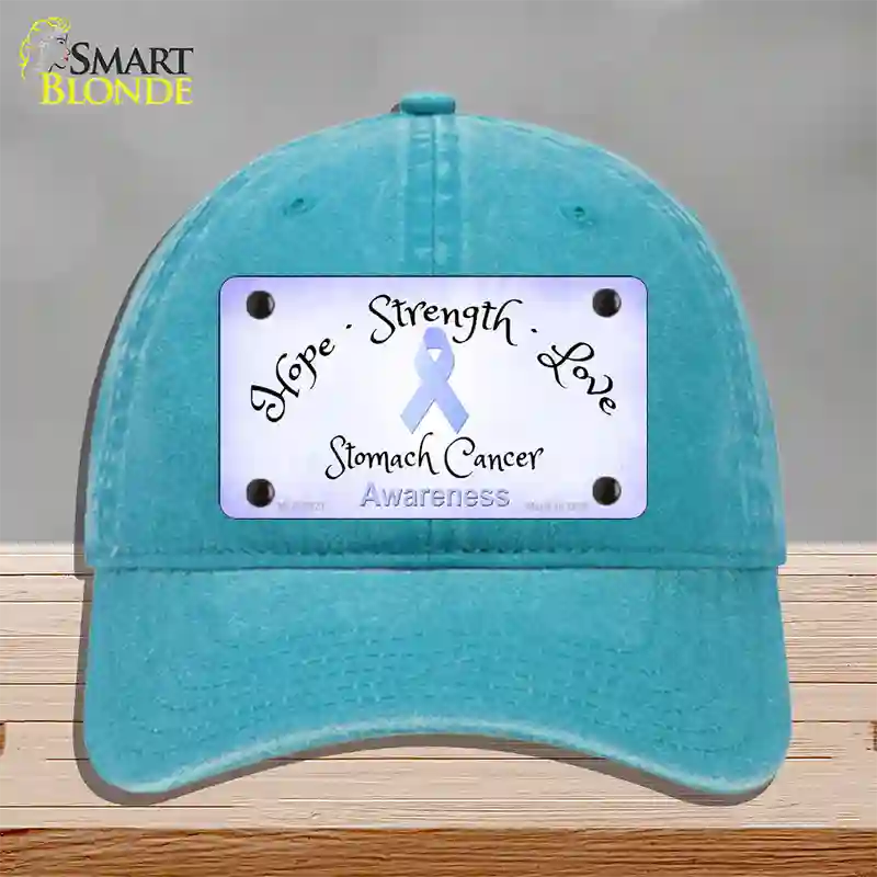 Stomach Ribbon Novelty License Plate Hat Unconstructed Cotton / Lake Blue