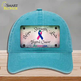 Thyroid Cancer Ribbon Novelty License Plate Hat Unconstructed Cotton / Lake Blue