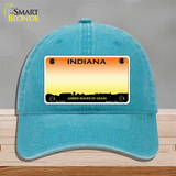 Indiana Amber Blank Novelty License Plate Hat Unconstructed Cotton / Lake Blue