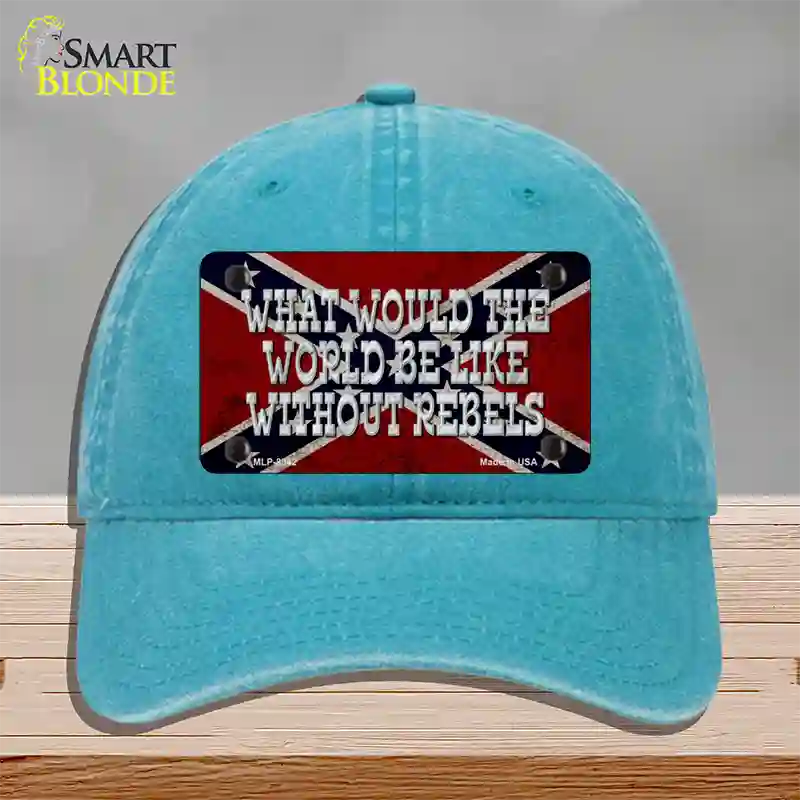 What Would The World Novelty License Plate Hat Unconstructed Cotton / Lake Blue