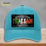 Everyone Loves An Italian Girl Novelty License Plate Hat Unconstructed Cotton / Lake Blue