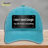 Dont Need Google Novelty License Plate Hat Unconstructed Cotton / Lake Blue