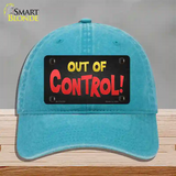 Out Of Control Novelty License Plate Hat Unconstructed Cotton / Lake Blue