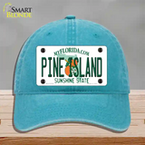 Pine Island Novelty License Plate Hat Unconstructed Cotton / Lake Blue