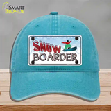 Snow Boarder Novelty License Plate Hat Unconstructed Cotton / Lake Blue