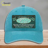 Poppys Place Novelty License Plate Hat Unconstructed Cotton / Lake Blue