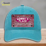 Nonnas Place Novelty License Plate Hat Unconstructed Cotton / Lake Blue