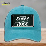 Im Not Bossy Novelty License Plate Hat Unconstructed Cotton / Lake Blue