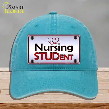 Nursing Student Novelty License Plate Hat Unconstructed Cotton / Lake Blue