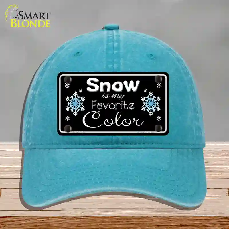 Snow Is My Favorite Color Novelty License Plate Hat Unconstructed Cotton / Lake Blue