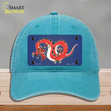 Dragon Novelty License Plate Hat Unconstructed Cotton / Lake Blue