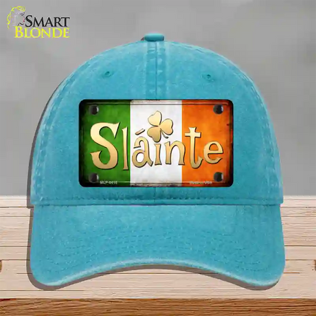 Slainte Novelty License Plate Hat Unconstructed Cotton / Lake Blue