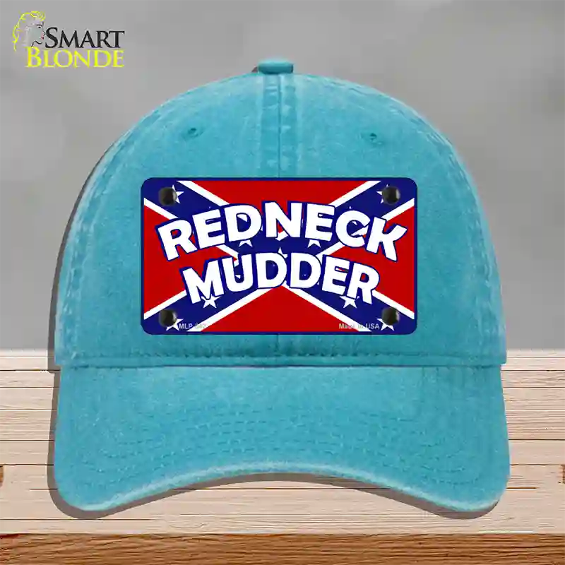 Redneck Mudder Novelty License Plate Hat Unconstructed Cotton / Lake Blue