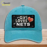 This Girl Loves Her Nets Novelty License Plate Hat Unconstructed Cotton / Lake Blue