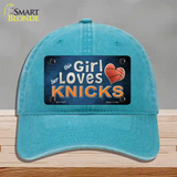 This Girl Loves Her Knicks Novelty License Plate Hat Unconstructed Cotton / Lake Blue