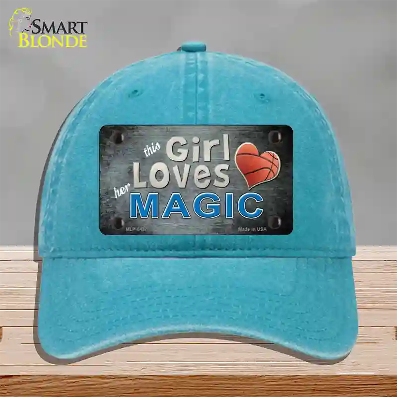 This Girl Loves Her Magic Novelty License Plate Hat Unconstructed Cotton / Lake Blue