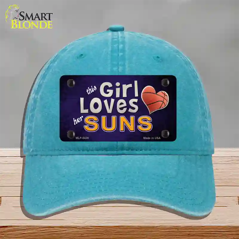 This Girl Loves Her Suns Novelty License Plate Hat Unconstructed Cotton / Lake Blue