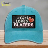 This Girl Loves Her Blazers Novelty License Plate Hat Unconstructed Cotton / Lake Blue