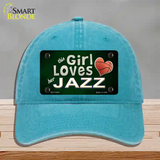 This Girl Loves Her Jazz Novelty License Plate Hat Unconstructed Cotton / Lake Blue