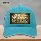 This Girl Loves Her Sabres Novelty License Plate Hat Unconstructed Cotton / Lake Blue