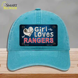 This Girl Loves Her Rangers Blue Novelty License Plate Hat Unconstructed Cotton / Lake Blue