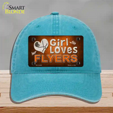 This Girl Loves Her Flyers Novelty License Plate Hat Unconstructed Cotton / Lake Blue