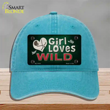 This Girl Loves Her Wild Novelty License Plate Hat Unconstructed Cotton / Lake Blue