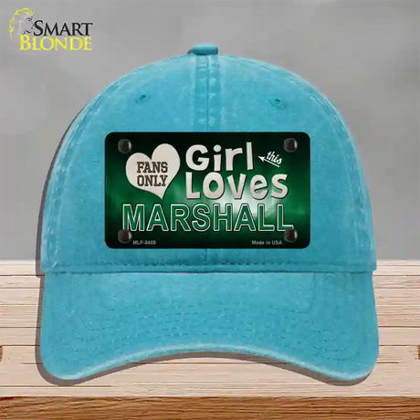 This Girl Loves Marshall Novelty License Plate Hat Unconstructed Cotton / Lake Blue