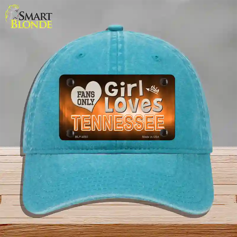 This Girl Loves Tennessee Novelty License Plate Hat Unconstructed Cotton / Lake Blue